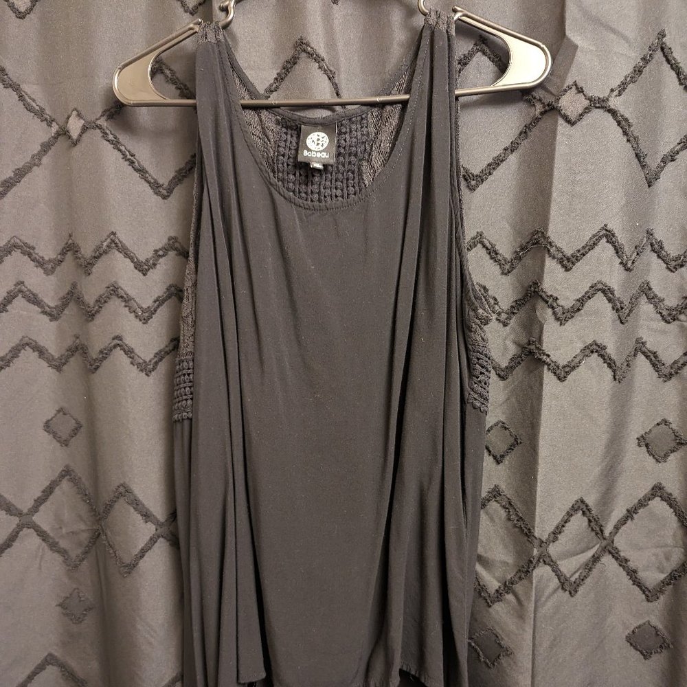 Black Lace Back Tank Top